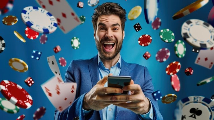 Tampilan layar smartphone dengan aplikasi hiburan sports dan casino lapakbo
